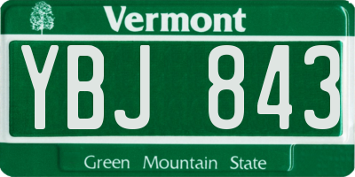 VT license plate YBJ843