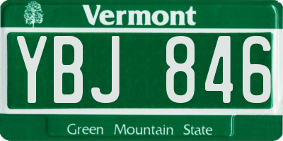 VT license plate YBJ846