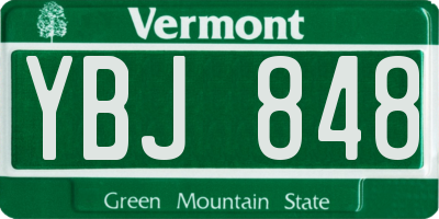 VT license plate YBJ848