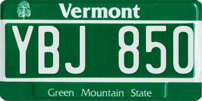 VT license plate YBJ850