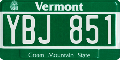 VT license plate YBJ851