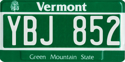 VT license plate YBJ852