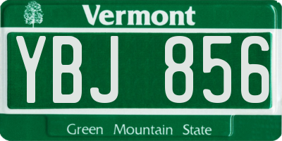VT license plate YBJ856