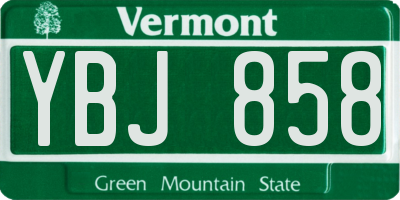 VT license plate YBJ858