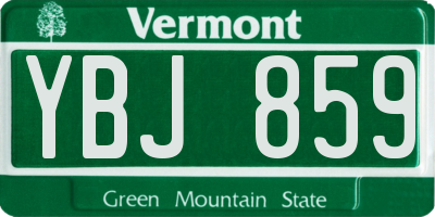 VT license plate YBJ859