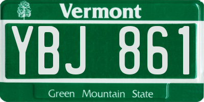 VT license plate YBJ861