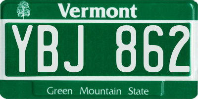 VT license plate YBJ862