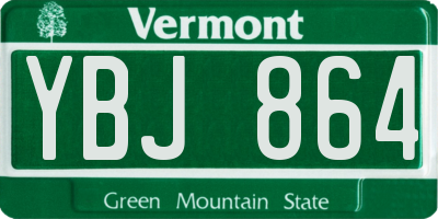 VT license plate YBJ864