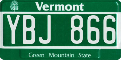 VT license plate YBJ866