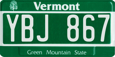 VT license plate YBJ867