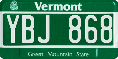 VT license plate YBJ868