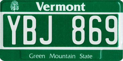 VT license plate YBJ869