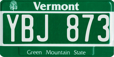 VT license plate YBJ873