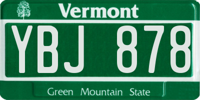 VT license plate YBJ878