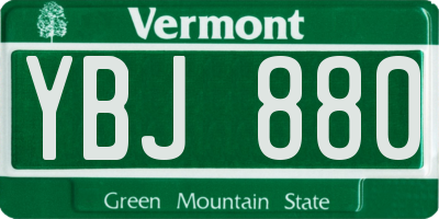VT license plate YBJ880