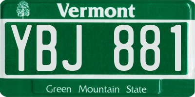 VT license plate YBJ881