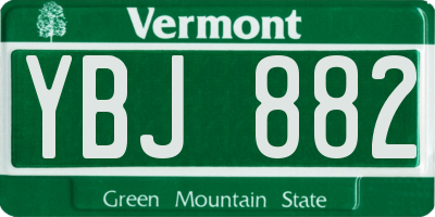 VT license plate YBJ882