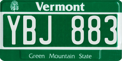 VT license plate YBJ883