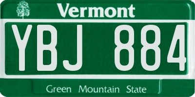 VT license plate YBJ884