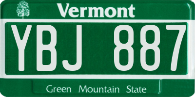 VT license plate YBJ887