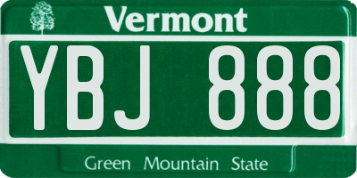 VT license plate YBJ888