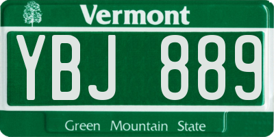 VT license plate YBJ889
