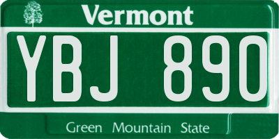 VT license plate YBJ890