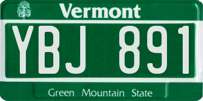 VT license plate YBJ891