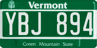 VT license plate YBJ894