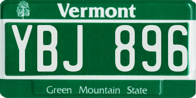 VT license plate YBJ896