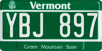 VT license plate YBJ897