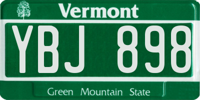 VT license plate YBJ898