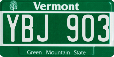 VT license plate YBJ903