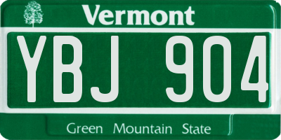VT license plate YBJ904