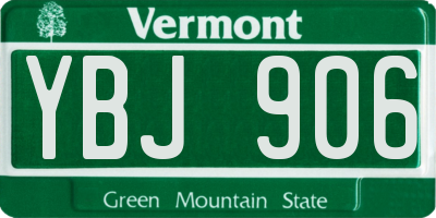 VT license plate YBJ906