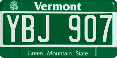 VT license plate YBJ907