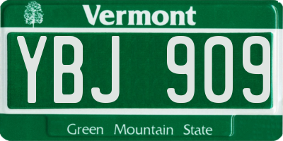 VT license plate YBJ909