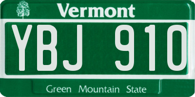VT license plate YBJ910