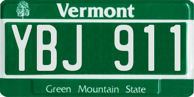 VT license plate YBJ911