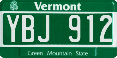 VT license plate YBJ912