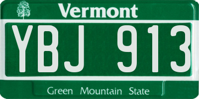 VT license plate YBJ913