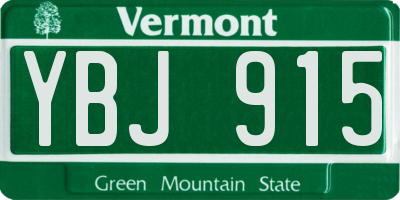 VT license plate YBJ915
