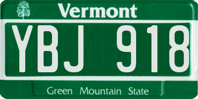VT license plate YBJ918