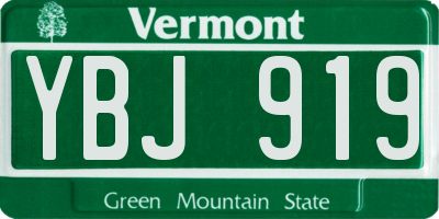 VT license plate YBJ919