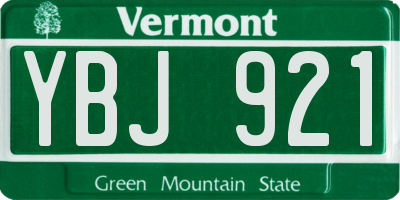 VT license plate YBJ921