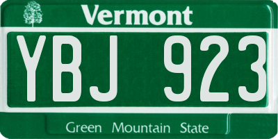 VT license plate YBJ923