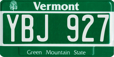 VT license plate YBJ927