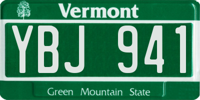 VT license plate YBJ941