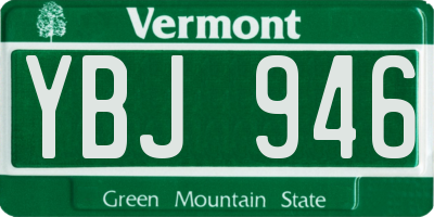 VT license plate YBJ946