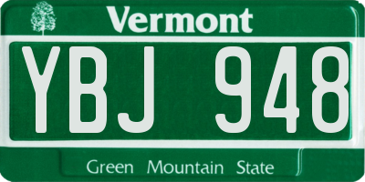 VT license plate YBJ948